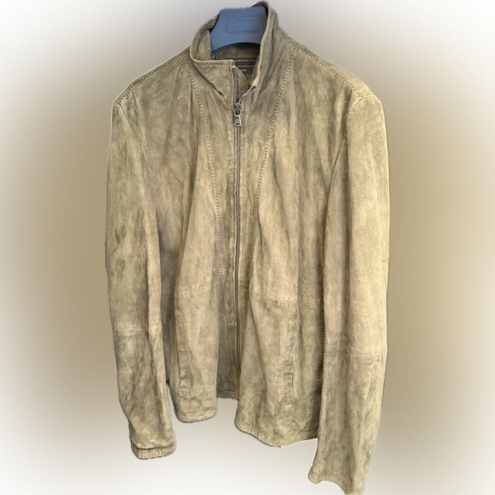 JOHN VARVATOS OLIVE SUEDE JACKET